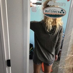 Forever 21 Striped Hooded Sweater